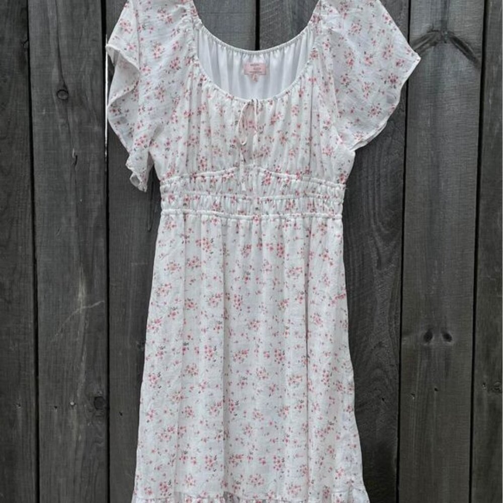 Dizzy Lizzy Flutter Sleeve Cottage Core Floral Milkmaid Midi Dress Sz XL